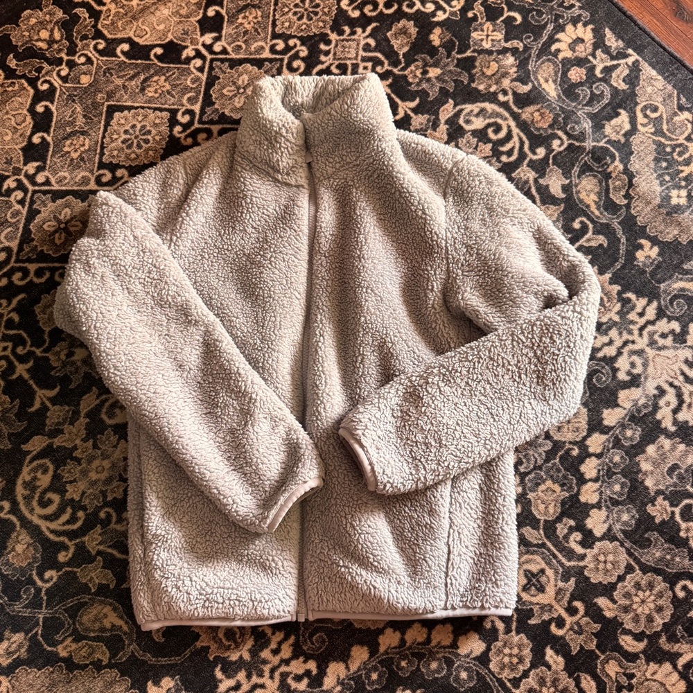 Uniqlo Fleece Jacket Light Gray XS